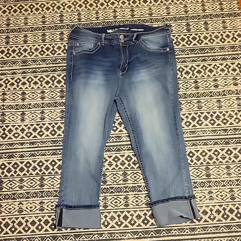 Jean capris cuffed wallflower womens 14